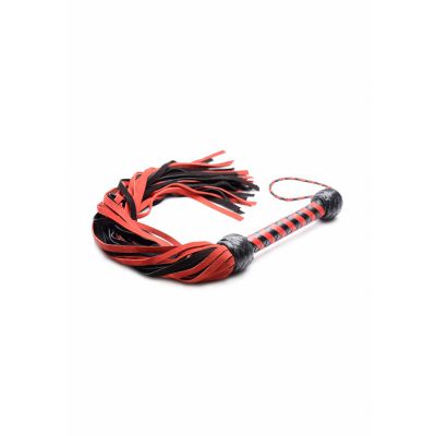Black and Red Suede Flogger Bondage Crop