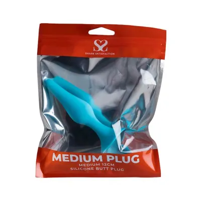 Share Satisfaction Medium Silicone Butt Plug Teal Med