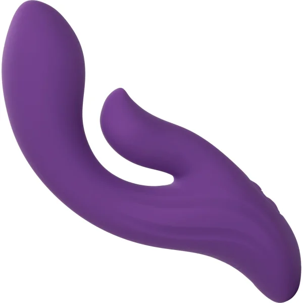 Stella Liquid Silicone Dual Pleaser Rechargeable Waterproof Rabbit Style Vibrator By CalExotics - Purple