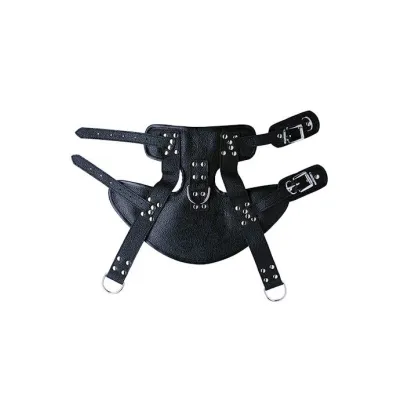Bound X Leather Suspension Ankle Cuffs Black