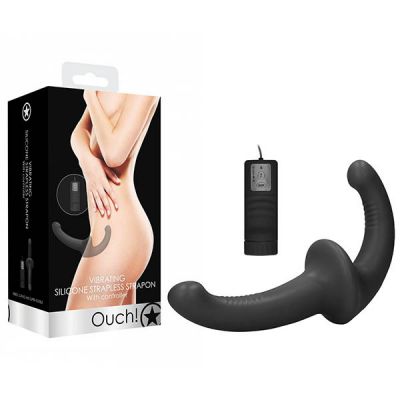 Vibrating Silicone Strapless Strap On