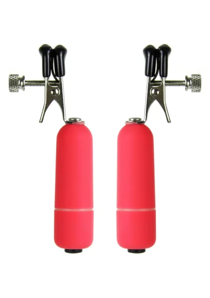Vibrating Nipple Clamps - Red