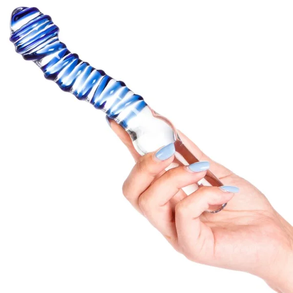 Glacier Glass Blue Spiral Dildo – 8 Inch — image 5 of 5