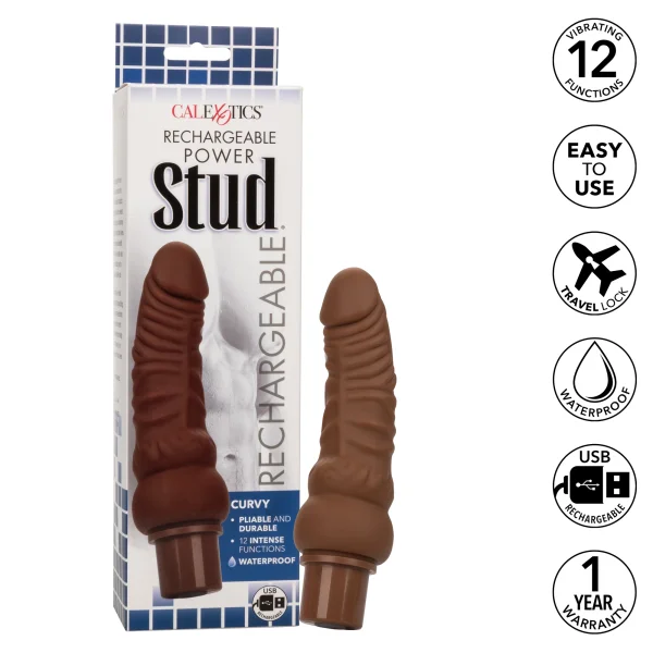 Rechargeable Power Stud Curvy - Brown