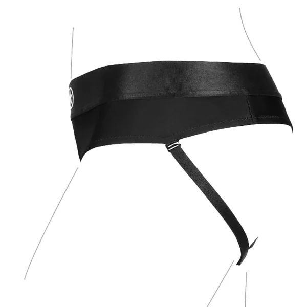 Ouch! Black Vibrating Strap-On Strappy Thong