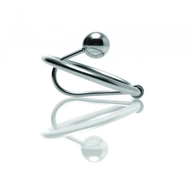 Halo Urethral Plug With Glans Ring Steel Silver