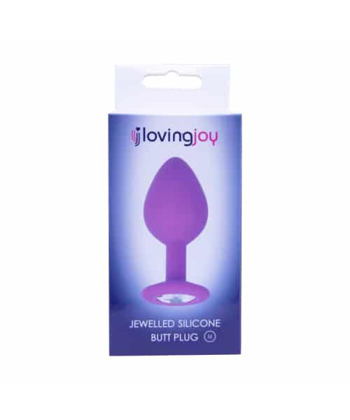 Loving Joy Jewelled Silicone Butt Plug Purple – Medium