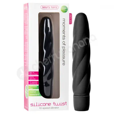 Shots Toys Black Silicone Twist Vibrator
