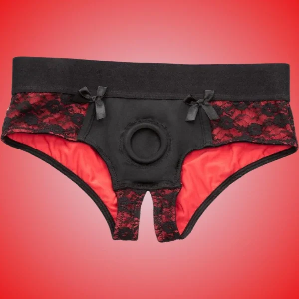 Scandal Crotchless Pegging Panty Set with Dildo - Small/Medium
