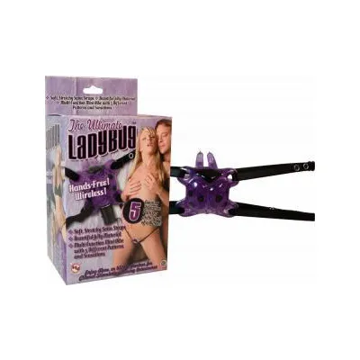 The Ultimate Lady Bug Vibrating Strap On Purple