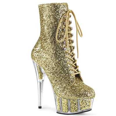 6 inches Heel 1 3 4 inches PF Glitter Lace Up Ankle Boot Side Zip