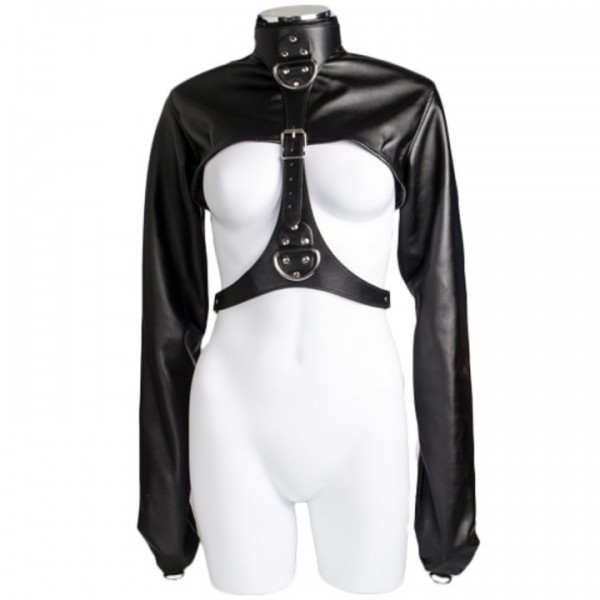 Bondara Women’s Faux Leather Cropped Straitjacket