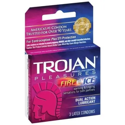 Trojan Fire and Ice Dual Action Lubricated Condoms 3 Pack