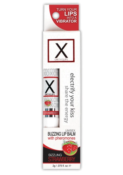X On the Lips Buzzing Lip Balm with Pheromones by Sensuva .075 fl oz - Sizzling Strawberry