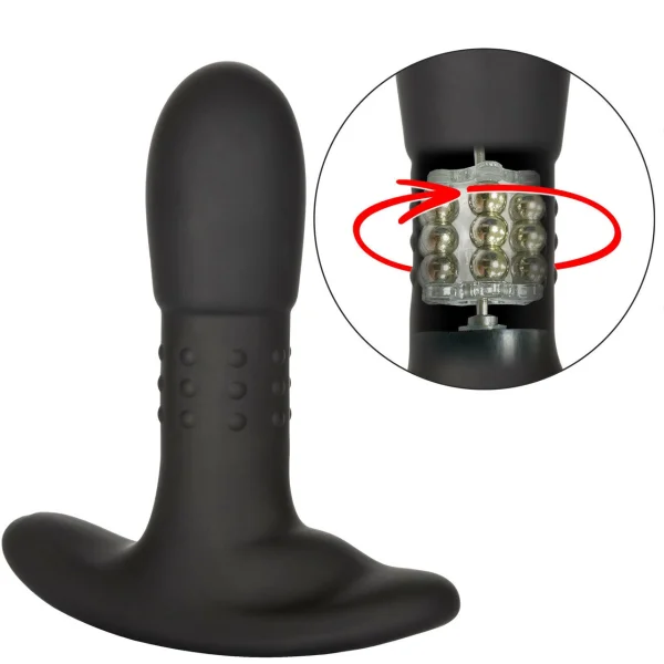 Eclipse Beaded Probe Silicone Vibrating Anal Probe by CalExotics - Black
