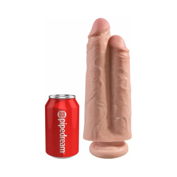 King Cock 9in Two Cocks One Hole