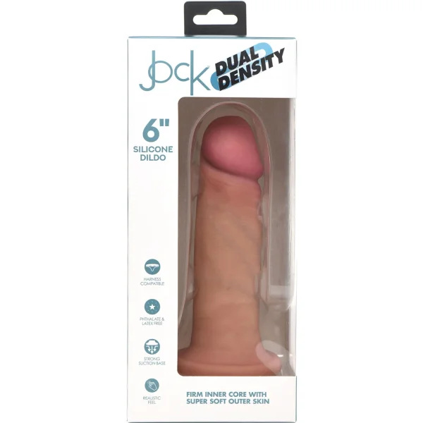 Jock Dual Density 6.8" Realistic Silicone Suction Cup Dildo - Vanilla