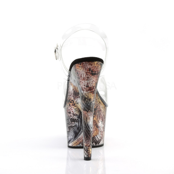 7 inches Heel, 2 3/4 inches PF Ankle Strap Sandal w/ Snake Skin Print — image 4 of 4