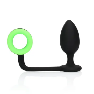 Ouch Butt Plug with Glow In The Dark Cock Ring