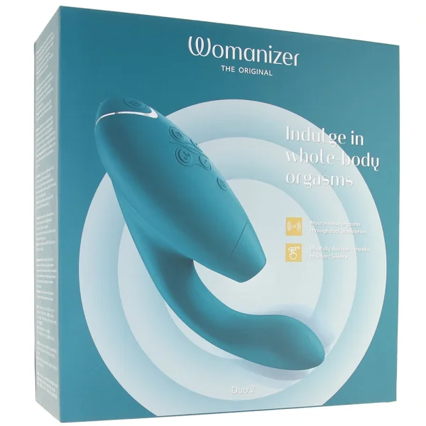 Womanizer DUO 2 Silicone Pleasure Air Clitoral & G-Spot Stimulator - Petrol