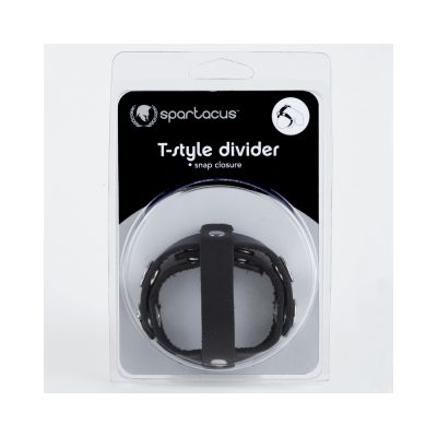 T Style Ball Divider Leather Snap Closure Black
