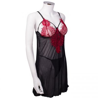 Bondara Flirt Red Eyelash Lace Babydoll