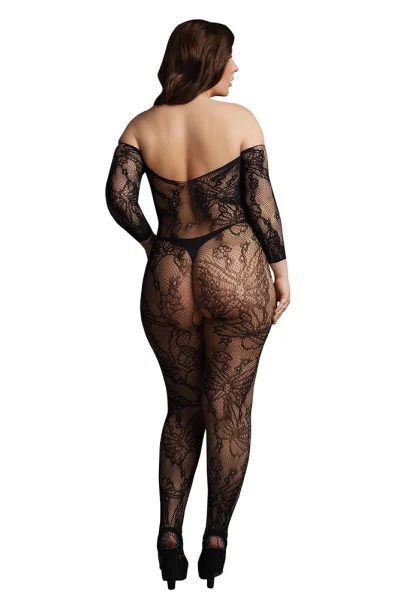 Le Désir Black Lace Sleeved Bodystocking