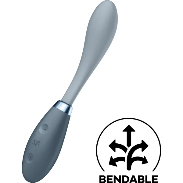 Satisfyer G-Spot Flex 3 Silicone Rechargeable Waterproof 12-Function G-Spot Vibrator - Grey