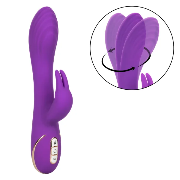 Jack Rabbit Signature Heated Silicone Rotating G Rabbit Rechargeable Vibrator By CalExotics