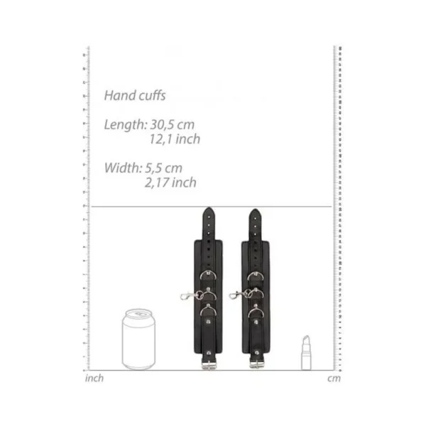 Ouch Bond Leather Collar Cuffs Leash Blk