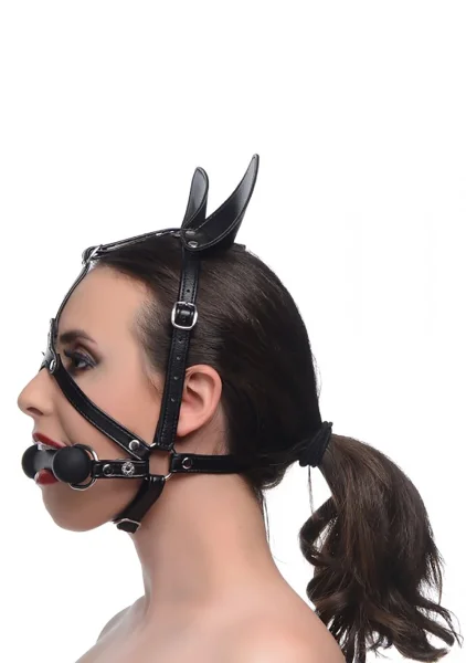 Dark Horse Pony Head Harness With Silicone Bit