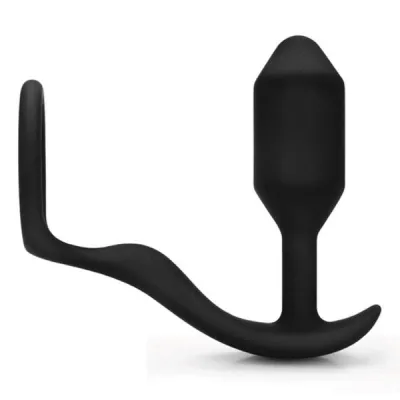 b Vibe Snug Tug Weighted Silicone Butt Plug and Penis Ring