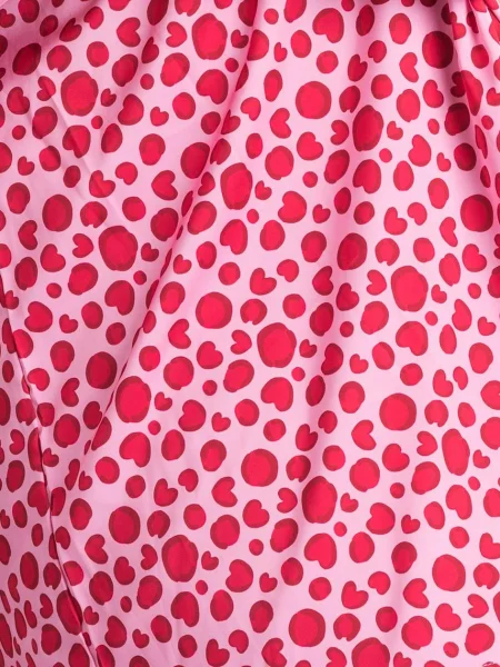 Lovehoney Plus Size Pink Heart and Leopard Print Satin Robe