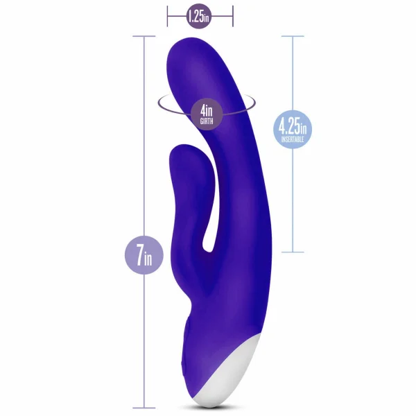 Hop Trix Silicone Dual Stimulation Vibrator By Blush - Midnight