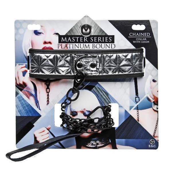 Platinum Bound Chained Collar And Leash