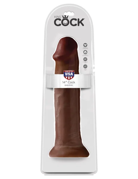 King Cock 14" Cock - Brown