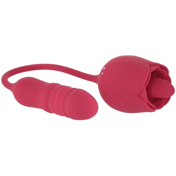 Wild Rose Rechargeable Silicone Dual Clitoral Stimulator By Evolved Novelties - Red
