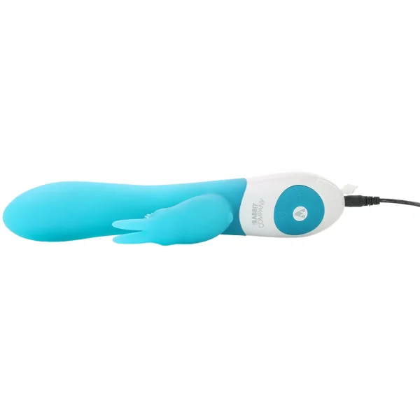 The Come Hither Rabbit XL Silicone Dual Stimulation Rechargeable Vibrator by The Rabbit Company -  Blue