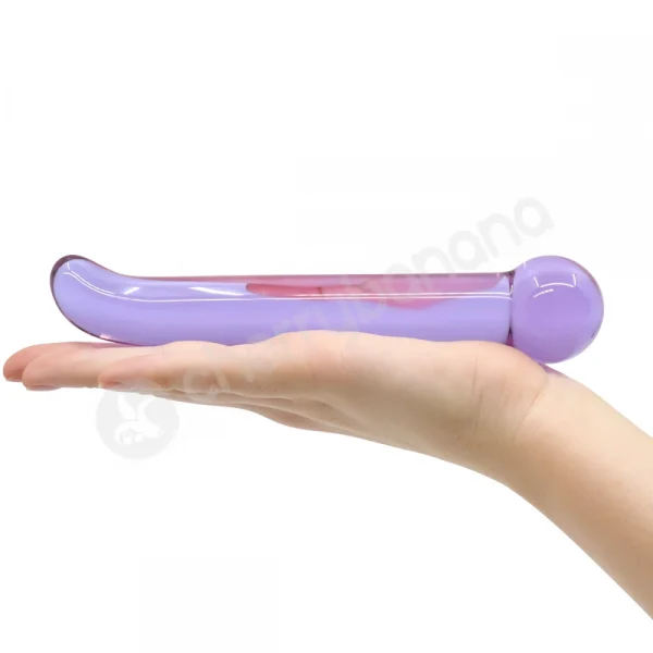 Crystal Pleasures Glass Purple Magic G-Spot Double Dildo
