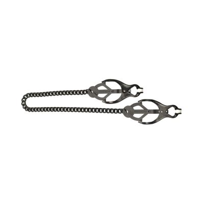 Endurance Butterfly Nipple Clamps With Link Chain Silver