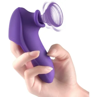 Clitoral Sucking Vibrator with Finger Sleeve Little Witch Purple
