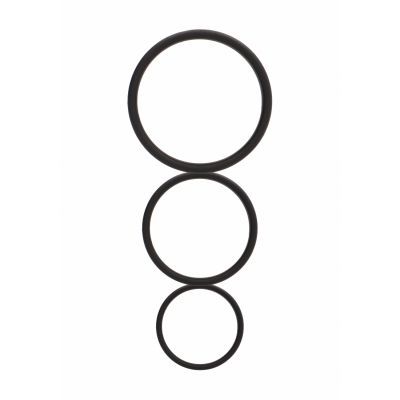 Flat Cock Ring Set Black Vibrating Penis Ring