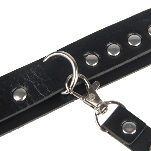 Bondara Siren Ravage Faux Leather Harness Knicker with Handcuffs