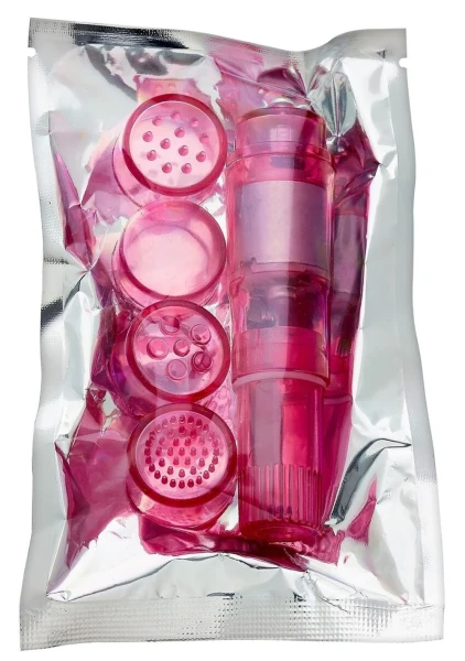 Cloud 9 - Mini Massager Pocket Rocket Pink with 4 Attachments