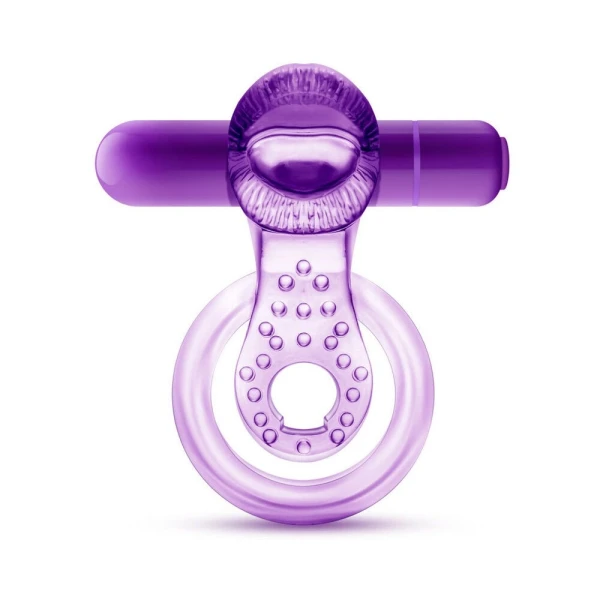 Play With Me - Lick It - Vibrating Double Strap Cockring - Purple