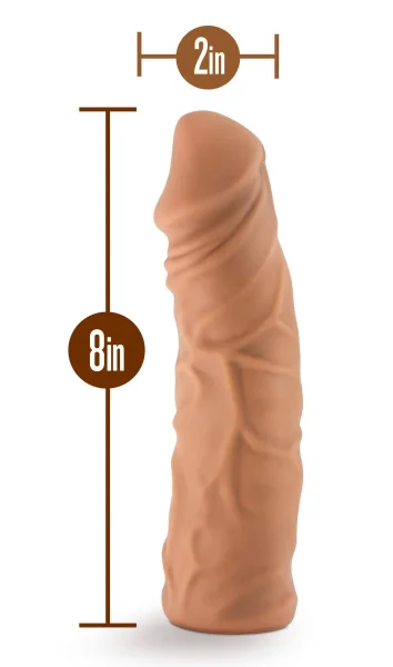 Lock on - Argonite - 8 Inch Dildo With Suction Cup Adapter - Mocha