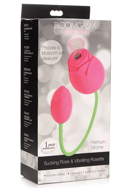 Bloomgasm Rose Duet Vibrating and Sucking Clit Stimulator