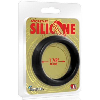 Wide Donut Black Cock Ring 48mm