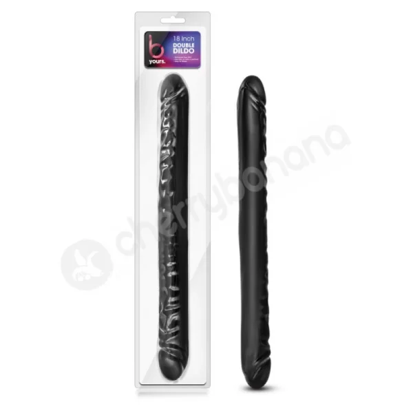 B Yours Black 18'' Double Dildo