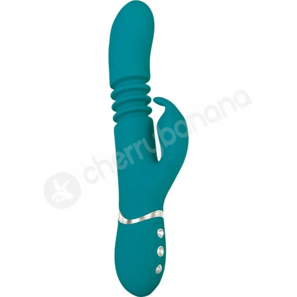 Adam & Eve Eve's Rechargeable Thrusting Green Rabbit Vibrator